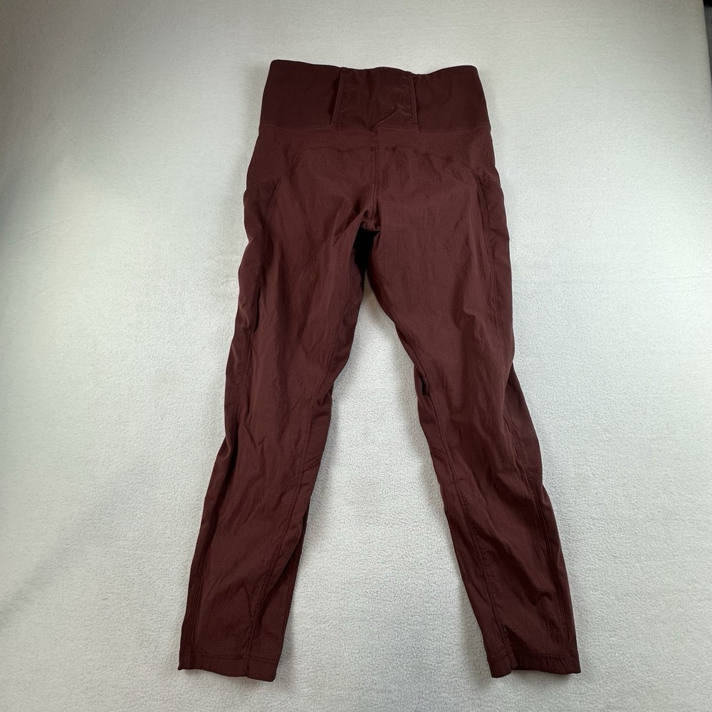 Athleta Pants Womens 6 Petite Red TREKKIE HYBRID Crop Tight Ripstop Gym Sports - Picture 7 of 13